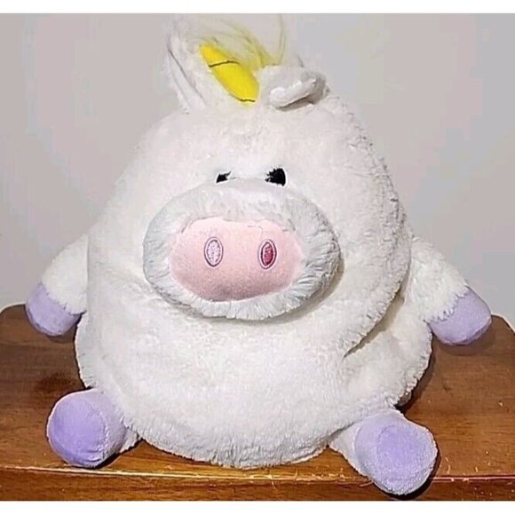 JAY AT PLAY MUSHABLE POT BELLIES SOFT SITTING ROUND WHITE UNICORN 12" PLUSH-EUC - Picture 3 of 11